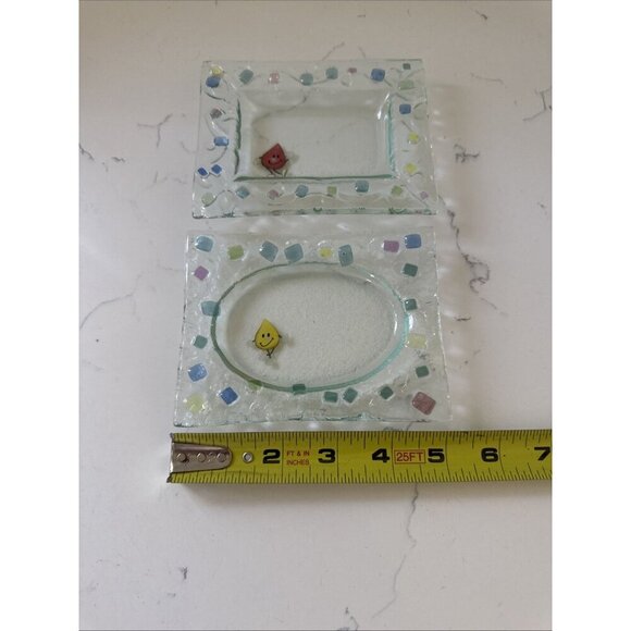 Vintage Clear Glass Rectangular Trinket Tray Soap Dish Includes (2) - Picture 10 of 14